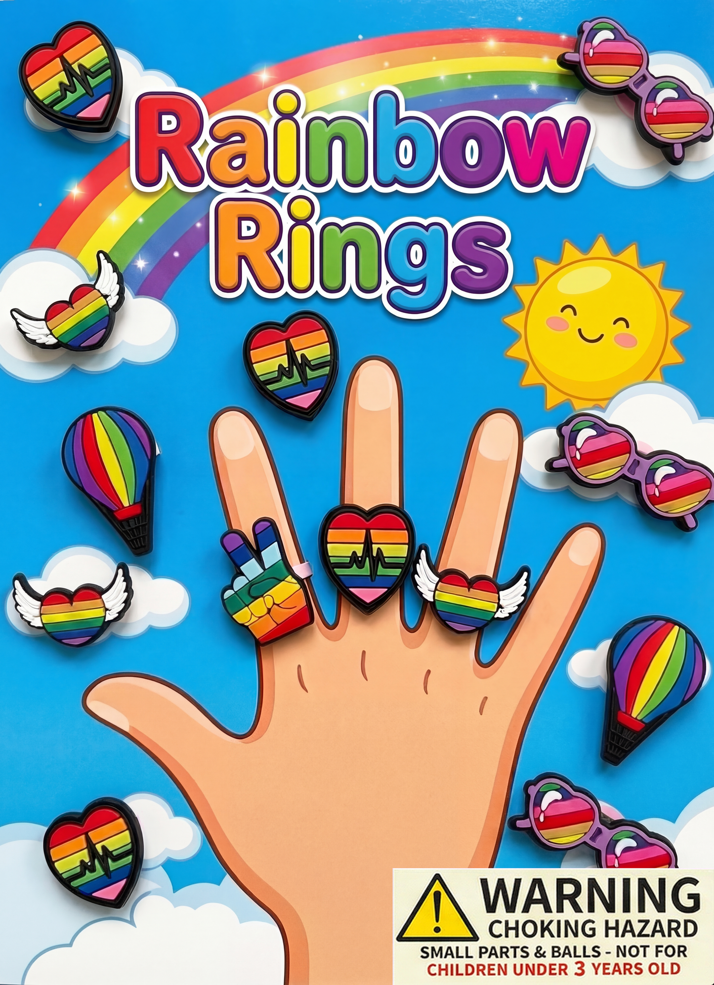 1" Rainbow Rings in Toy Capsules