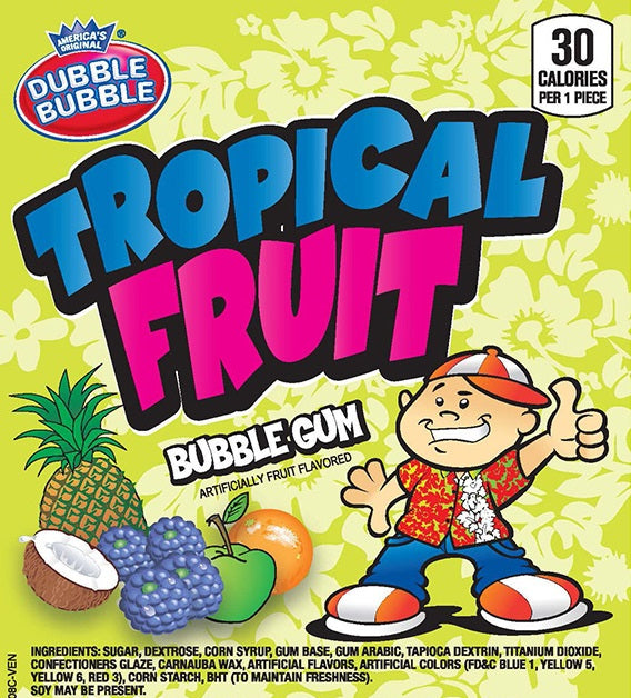 Dubble Bubble Tropical Fruit 1" Gumballs