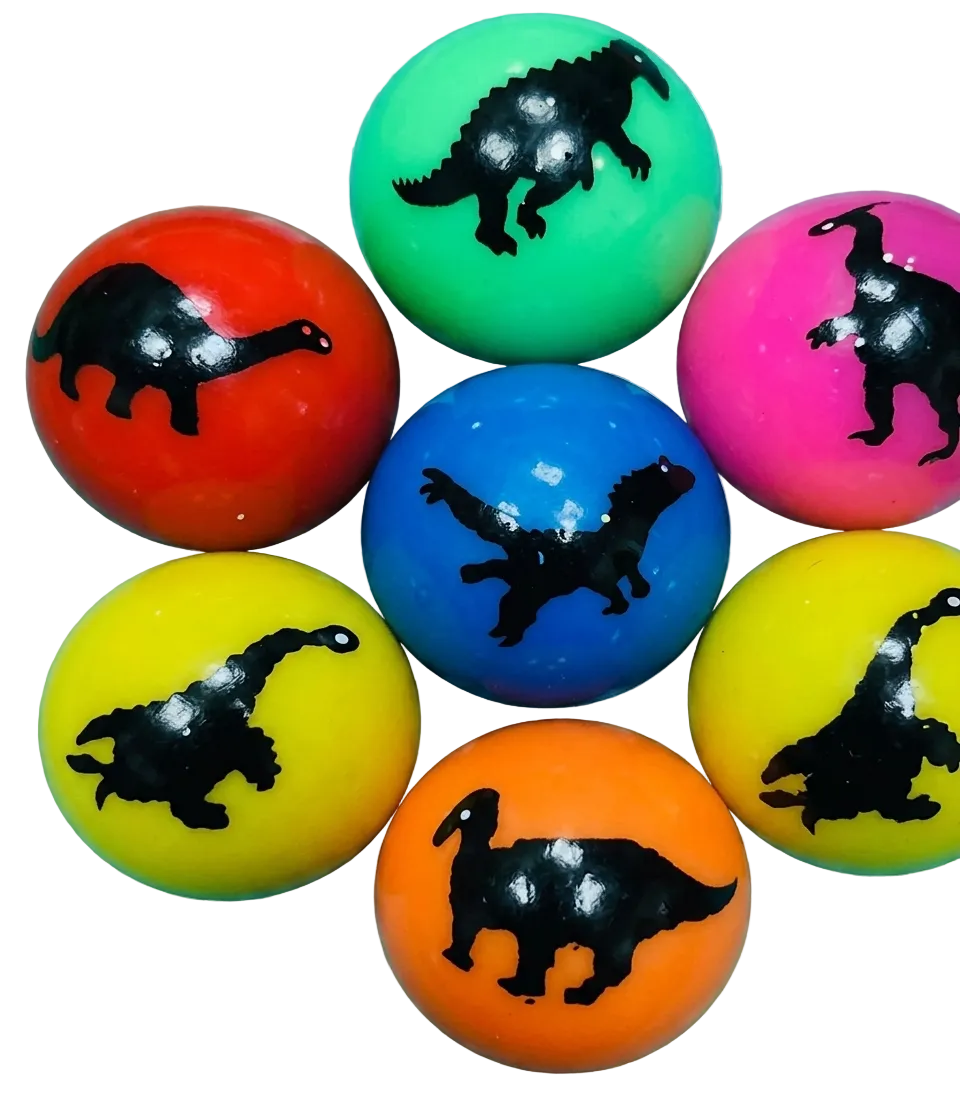 32mm (1.06") Dinosaur Printed Bouncy Balls