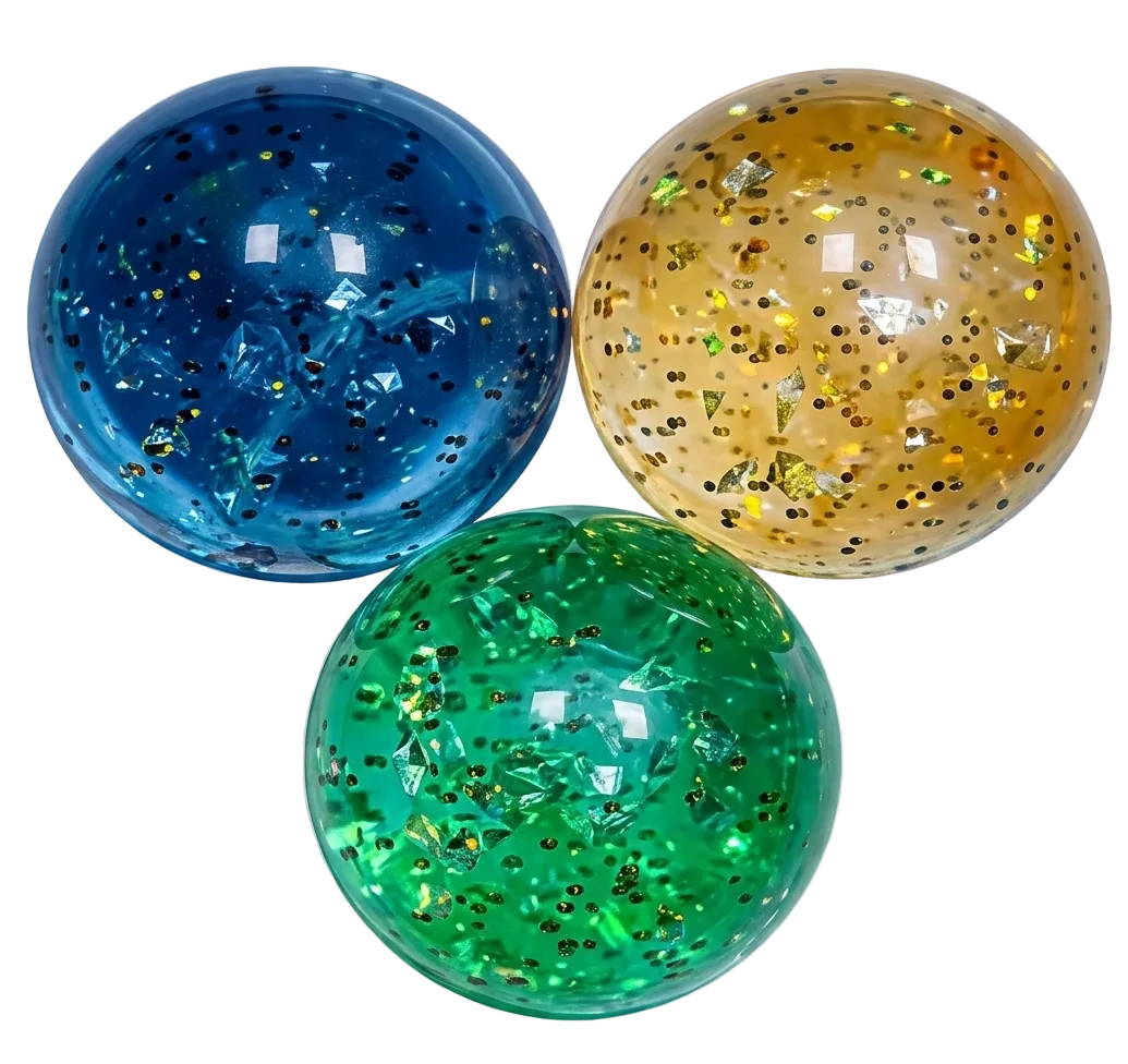 27mm (1") Glitter Diamond Rubber Bouncy Balls