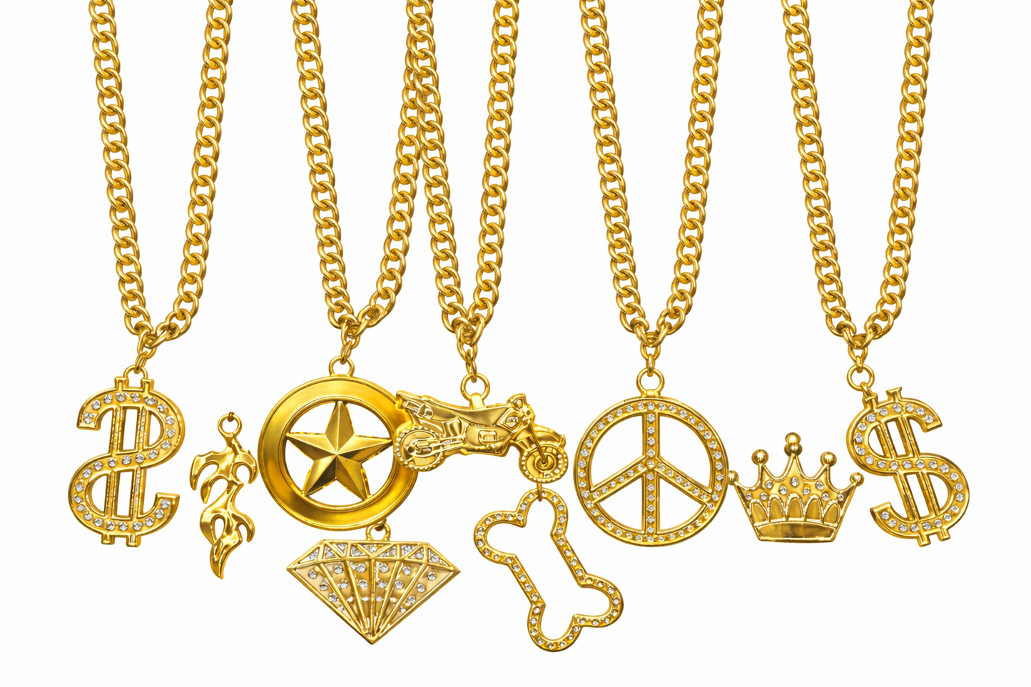 Gold Bling Pendant Necklace with Chain