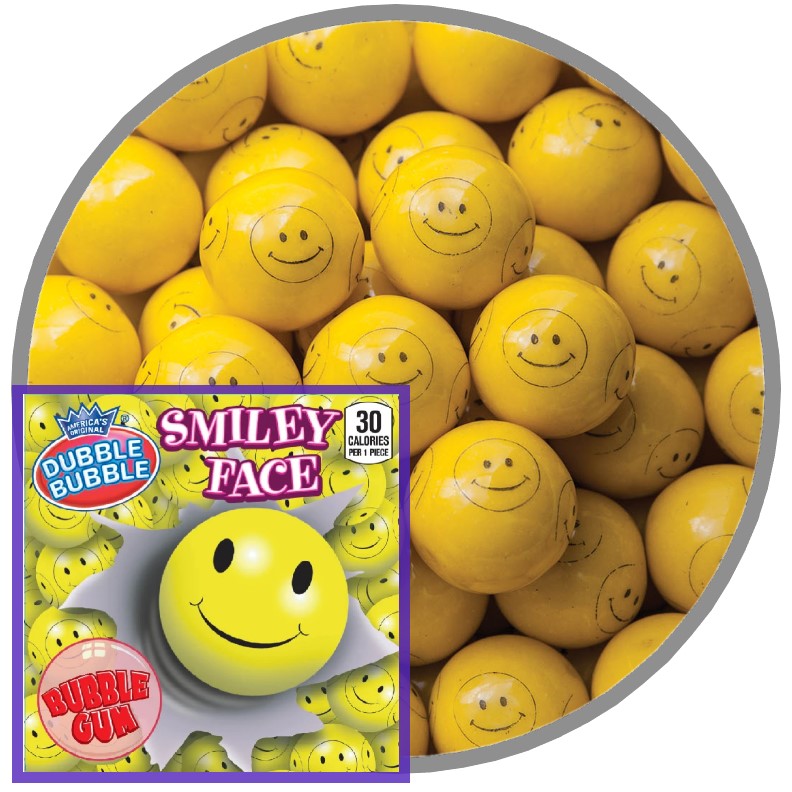 Dubble Bubble 1" Smiley Face Gumballs