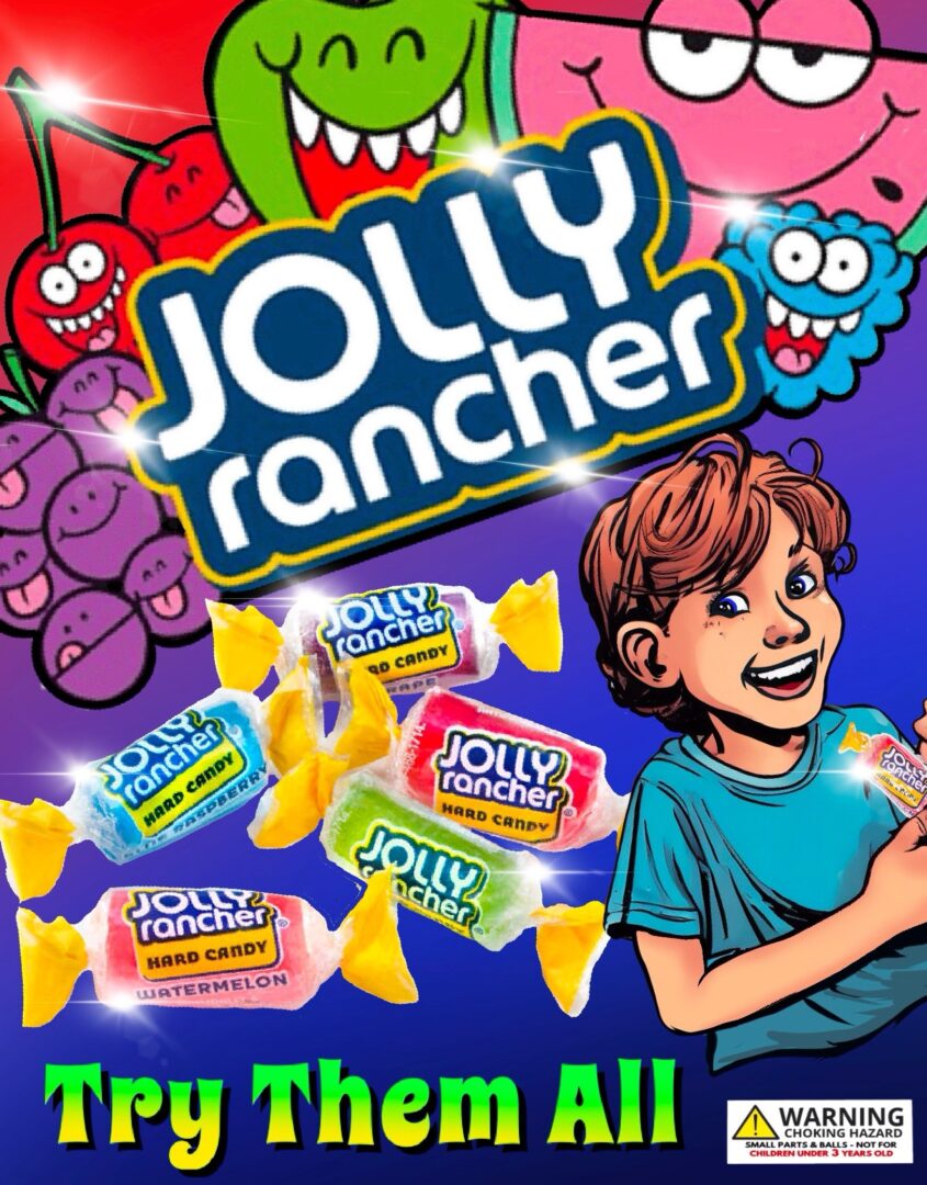1" Hard Jolly Ranchers in Toy Capsules
