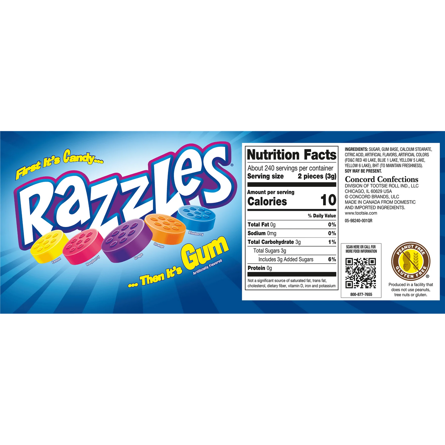 Bulk Razzles® 2-Piece Fun Size Candy Packs Wholesale