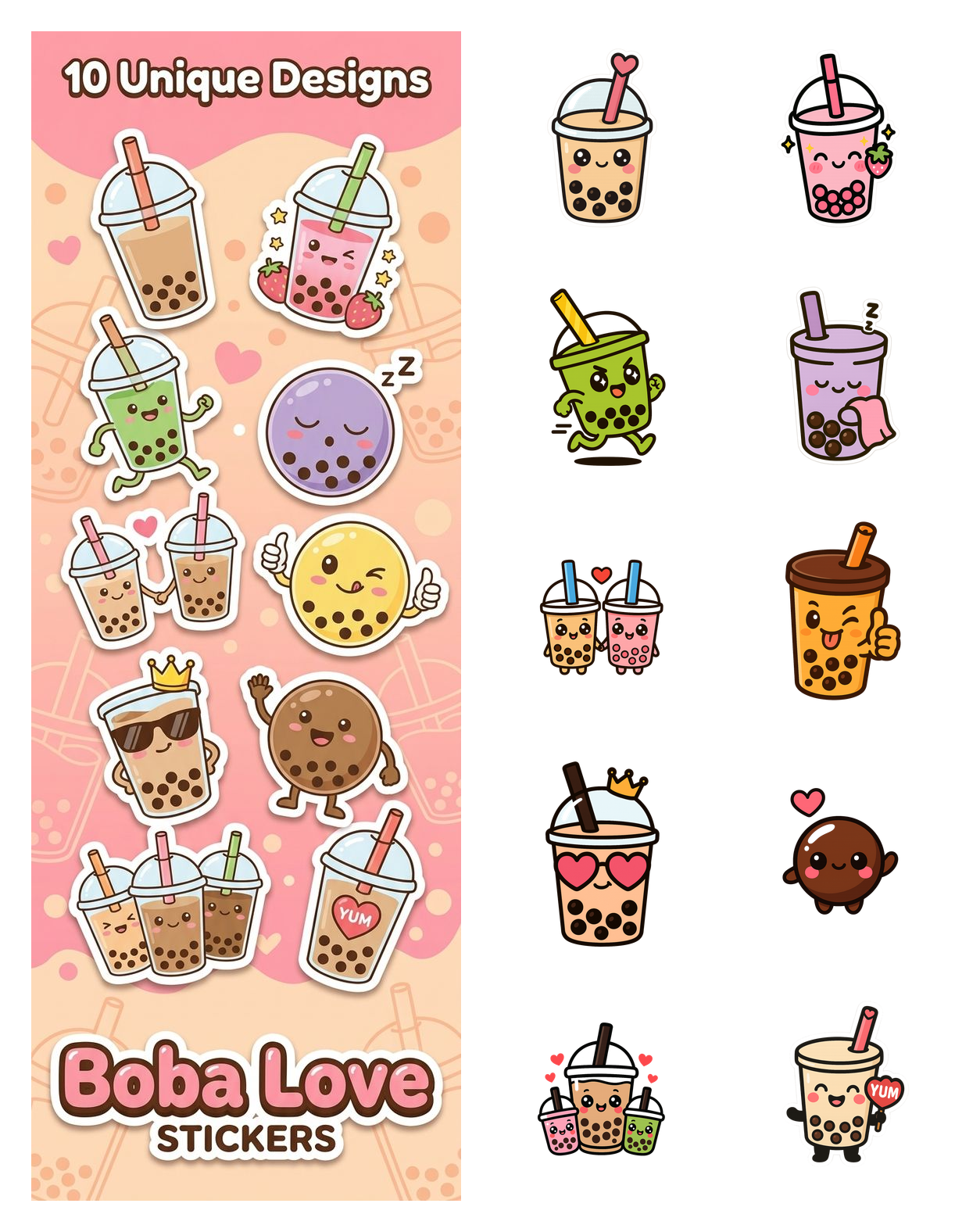 Boba Love Stickers