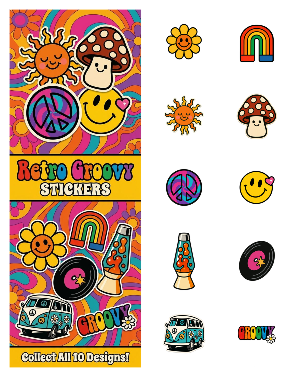Retro Groovy Stickers