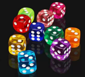 1" Sparkle Playing Dice