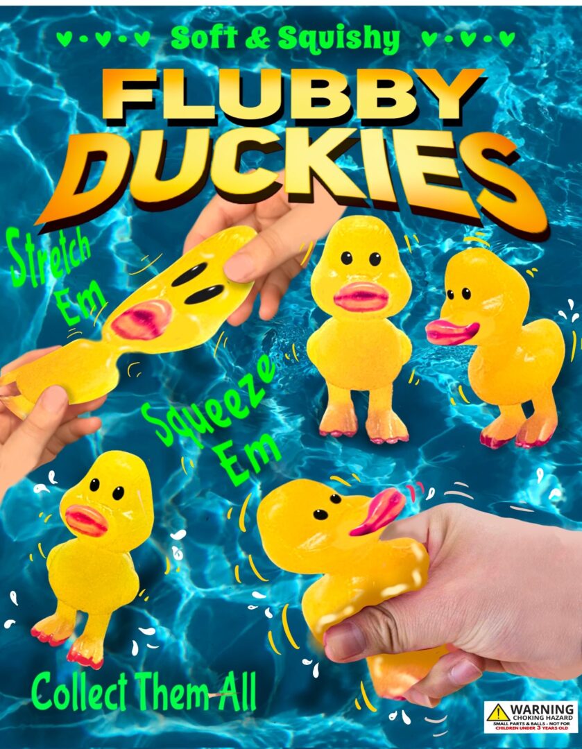 1" Squishy Ducks in Toy Capsules