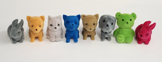 2" Colorful Flocked Animals