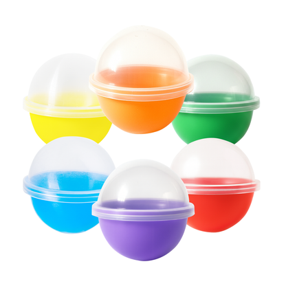2.2" Empty Assorted / Mixed Color Round Toy Capsules