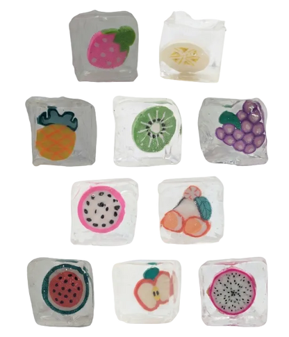 1" Mini Squishy Ice Flubby Cube With Fruit