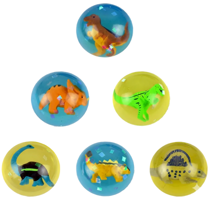 45mm (1.77") 3D Transparent Dinosaur Bouncy Balls