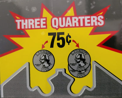 $0.75 Gumball Machine Decal / Sticker (3 Quarters)