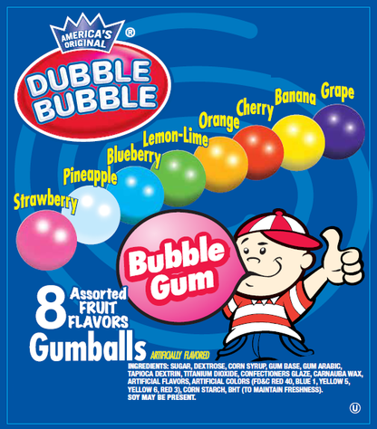 Bulk Dubble Bubble 1" Assorted Gumballs Wholesale