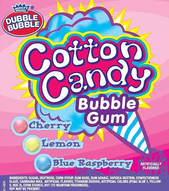 Bulk Dubble Bubble 1" Cotton Candy Gumballs Wholesale