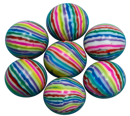 49mm (1.93") Multi-Colored Candy Striped Bouncy Balls