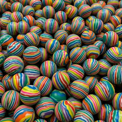 49mm (1.93") Multi-Colored Candy Striped Bouncy Balls