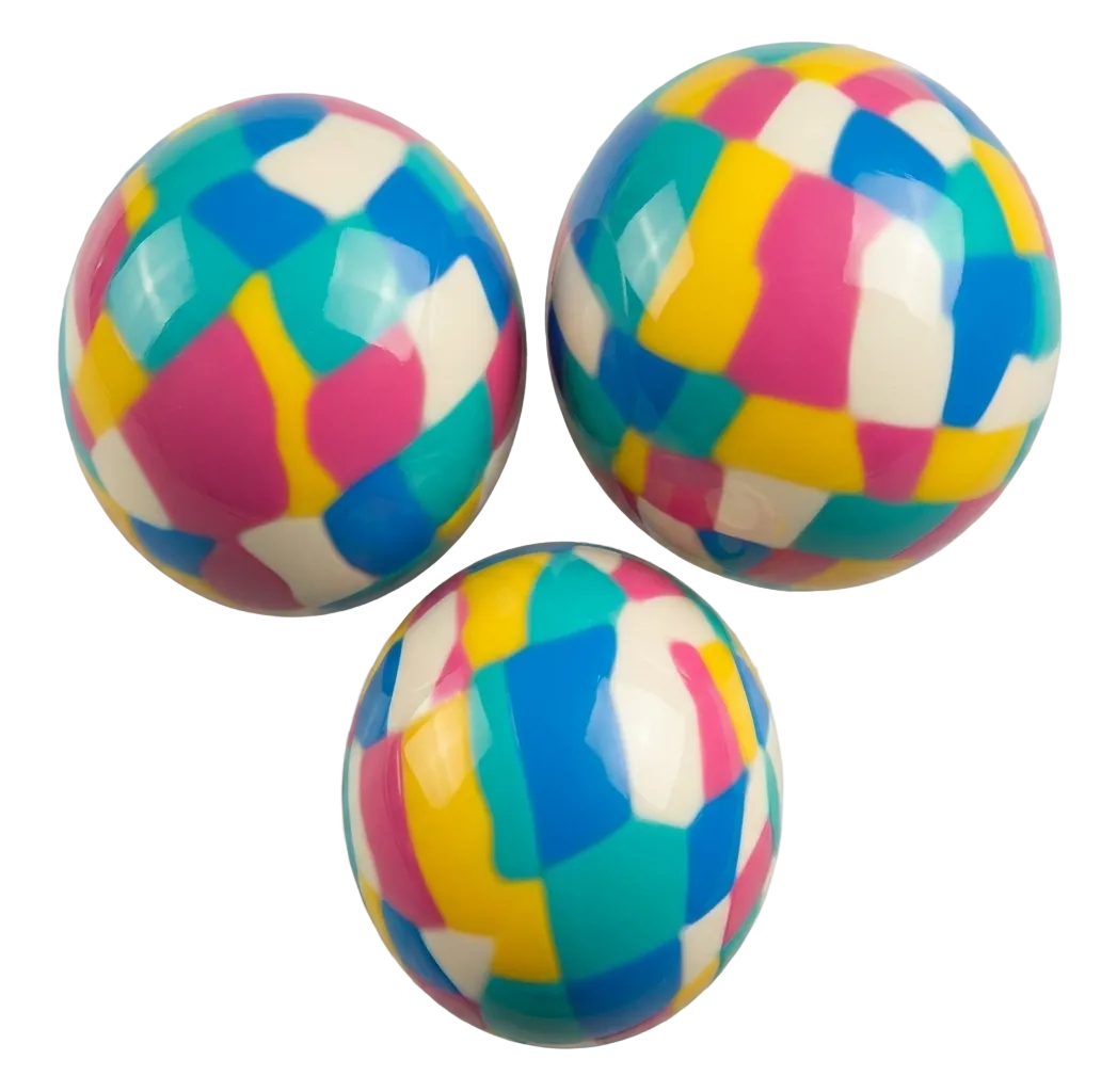 27mm (1") Multi-Colored Block Bouncy Ball