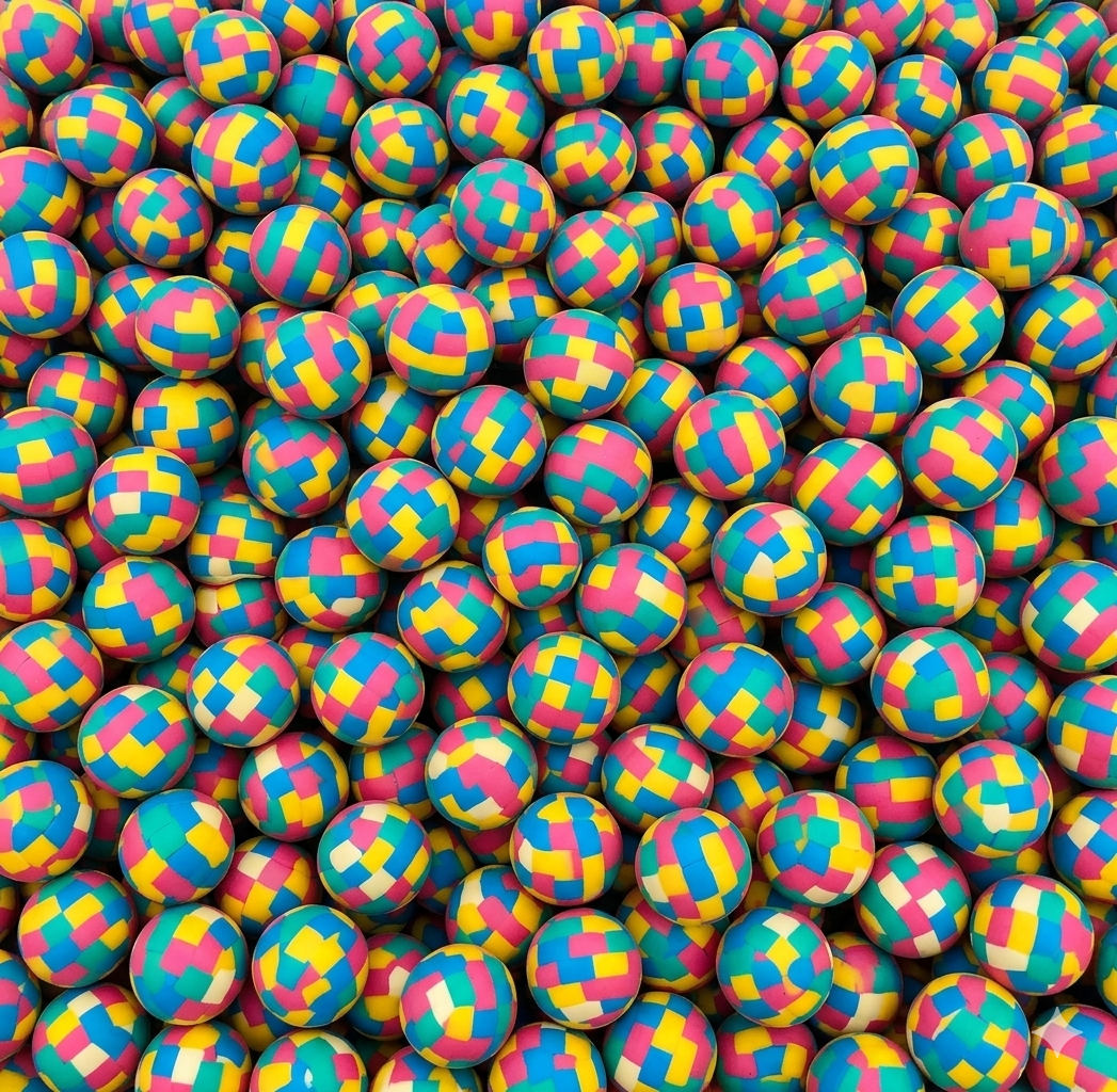 27mm (1") Multi-Colored Block Bouncy Ball