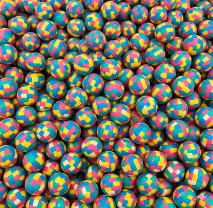 27mm (1") Multi-Colored Block Bouncy Ball