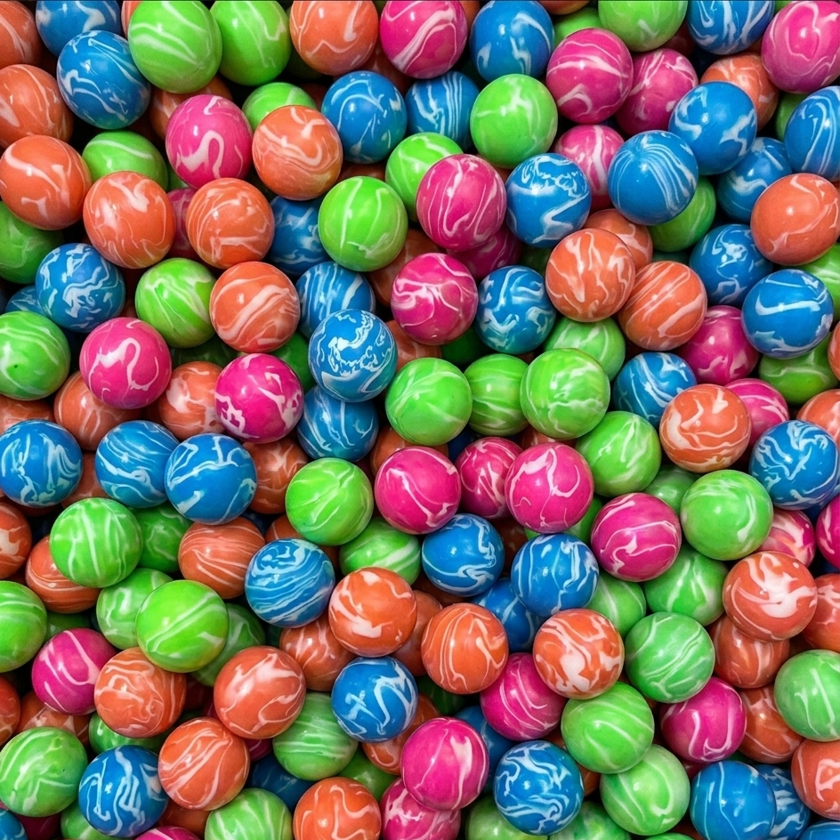 49mm (1.93") Neon Colored Marble Bouncy Balls