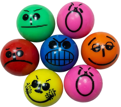 27mm (1") Multi-Colored Emoji Bouncy Balls