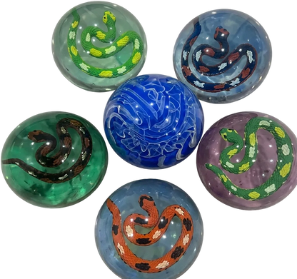 45mm (1.77")  3D Snake in Clear Rubber Bouncy Balls