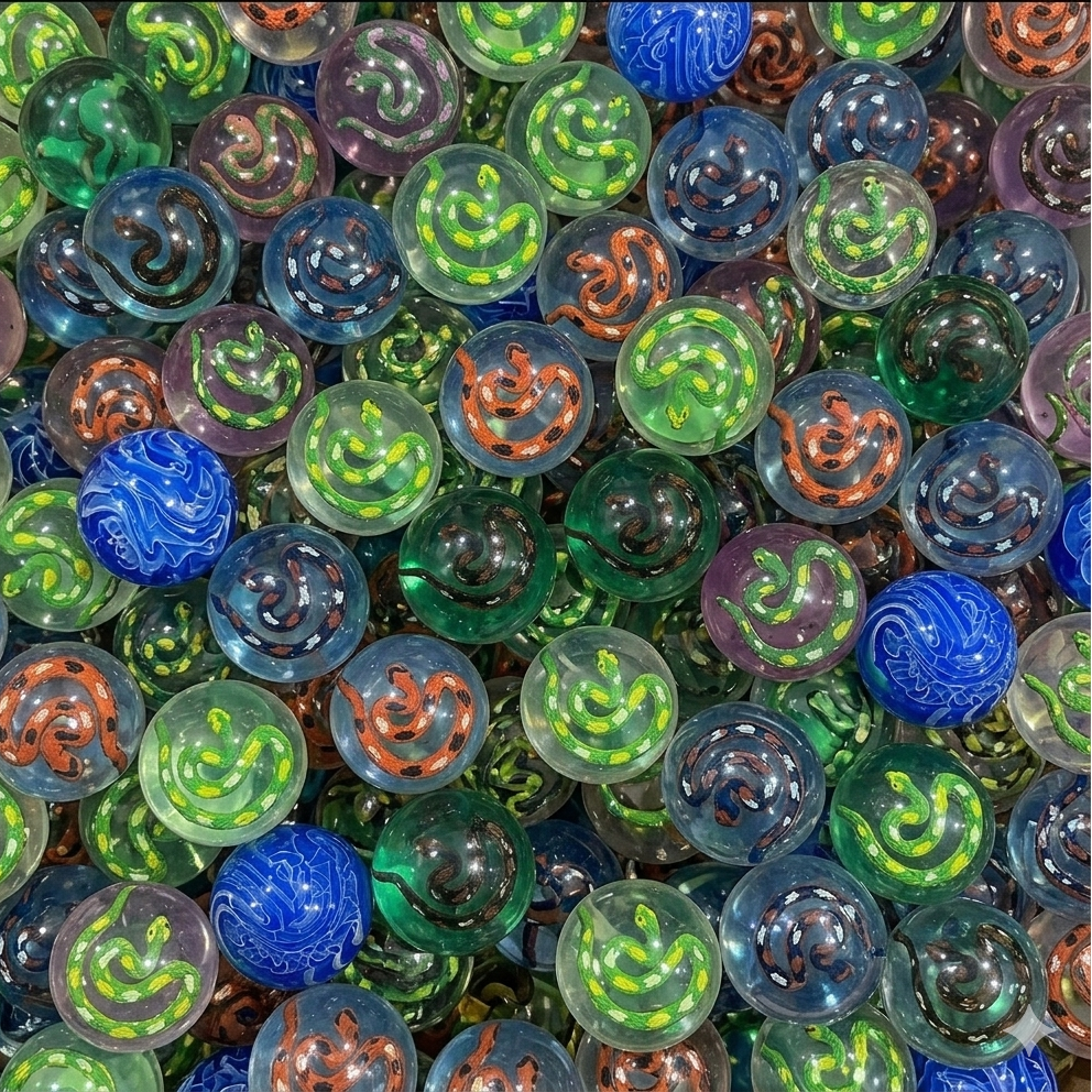 45mm (1.77")  3D Snake in Clear Rubber Bouncy Balls
