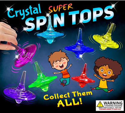 2" Crystal Spin Tops In Toy Capsules