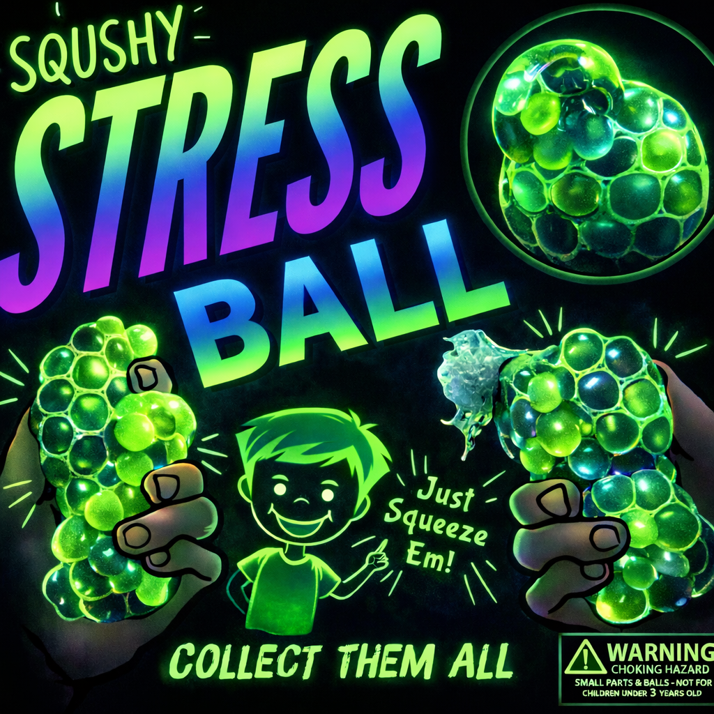 2" Glow in The Dark Stressballs in Toy Capsules