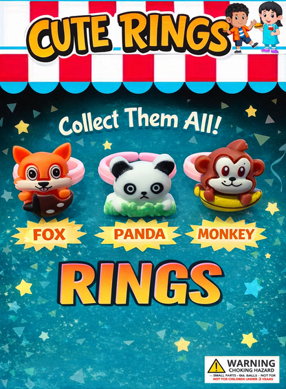 1" Cute Animal Rings in Toy Capsules