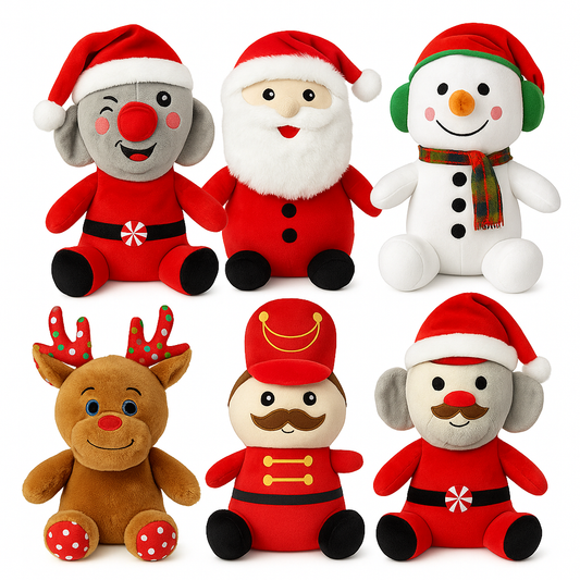 Large 11" Christmas Plush Toy Crane Mix