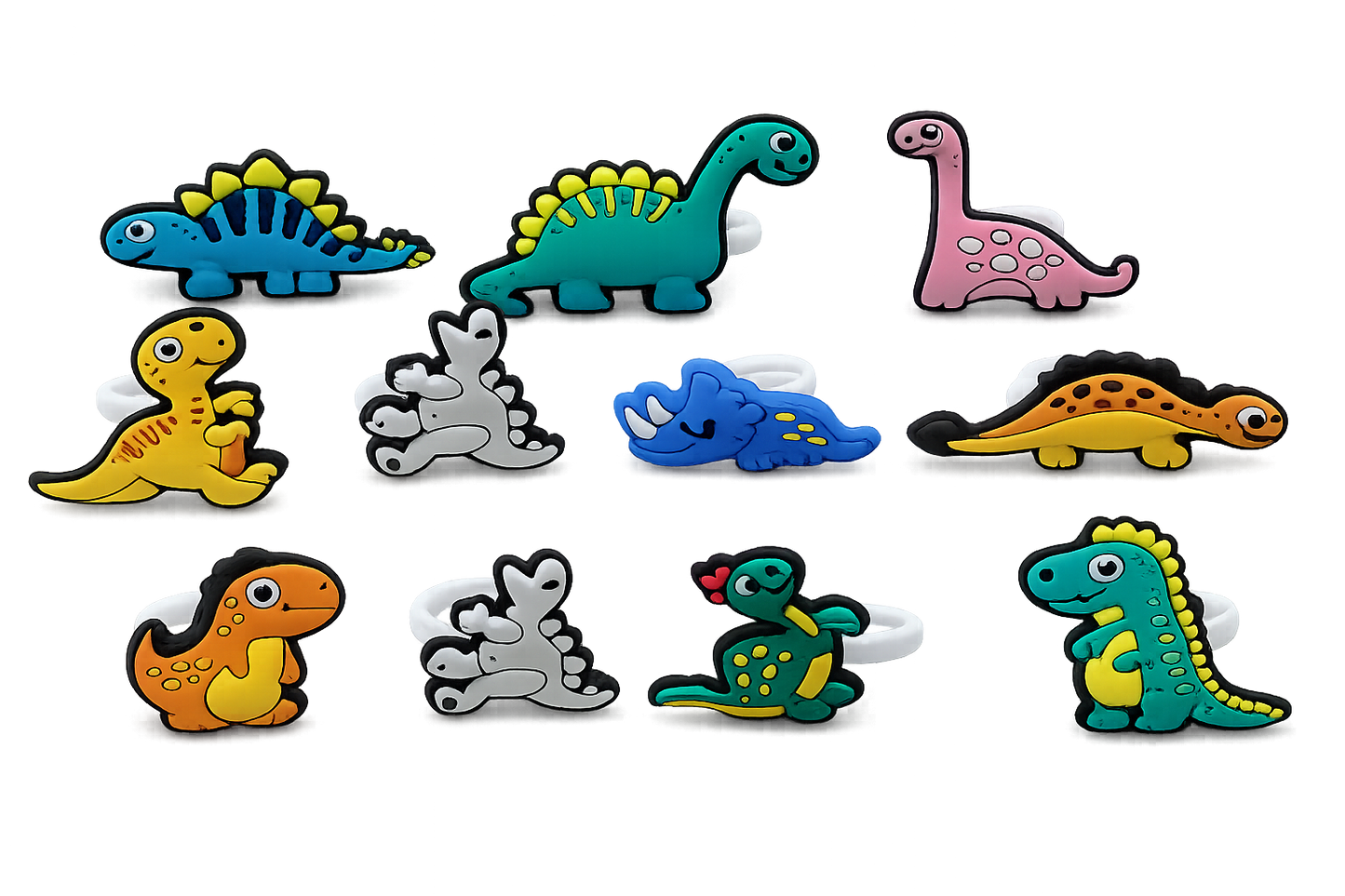 1" Plastic Dinosaur Toy Rings