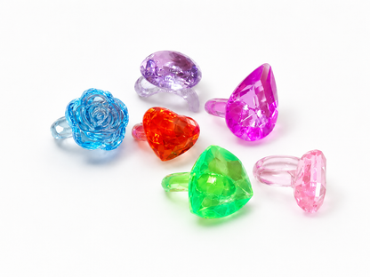 Jaged 1" Plastic Gemstone Rings