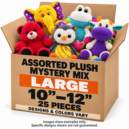 10"-12" Value Plush Mix (Large) – 25ct Assorted Claw Machine Refills