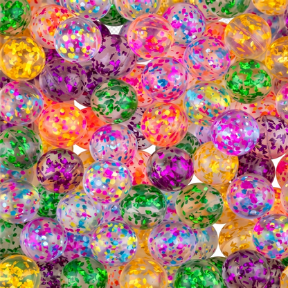 32mm (1.06") Sparkly Confetti Bouncy Balls