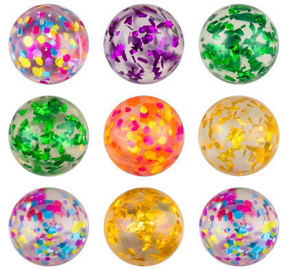 32mm (1.06") Sparkly Confetti Bouncy Balls