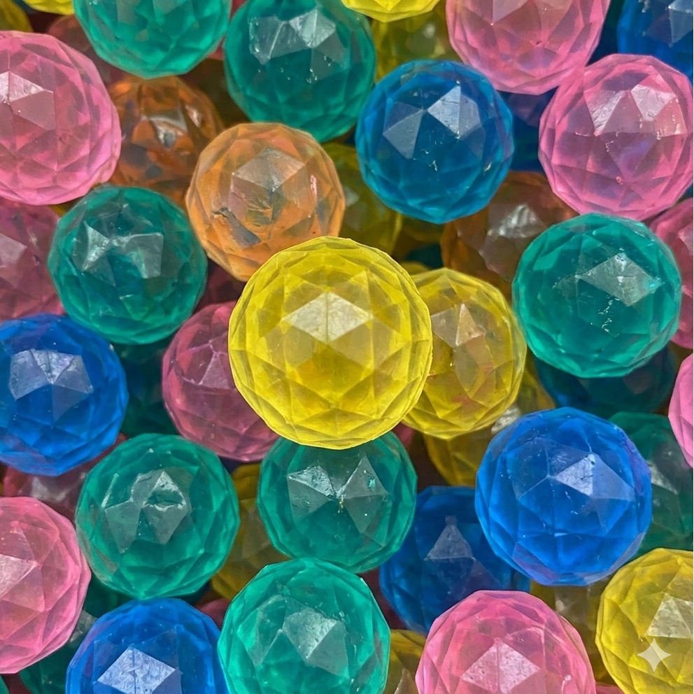 27mm (1") Diamond Style Cut Bouncy Balls