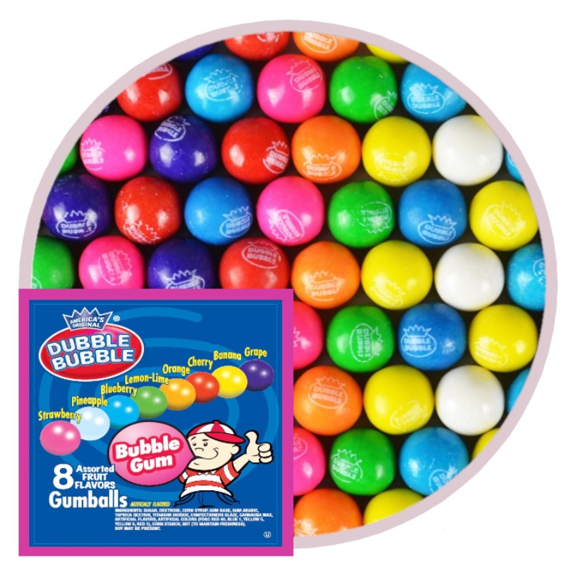 Bulk Dubble Bubble .56" Assorted Gumballs Wholesale
