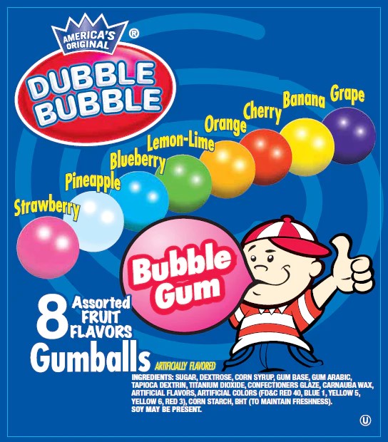 Bulk Dubble Bubble .56" Assorted Gumballs Wholesale