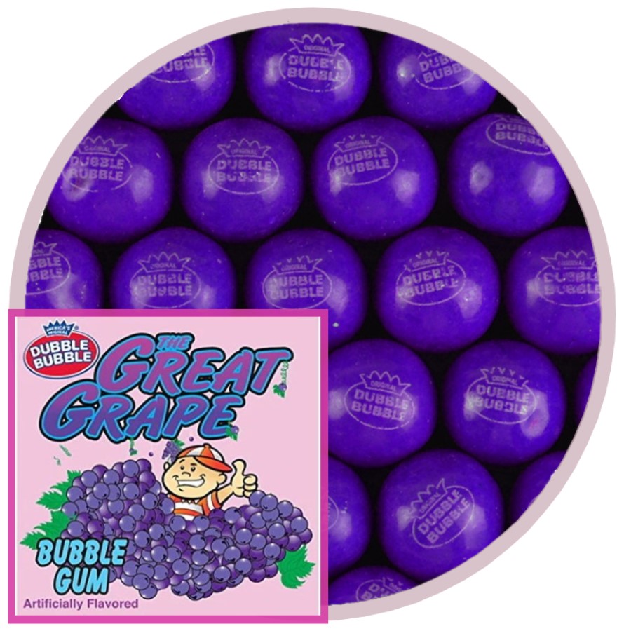 Dubble Bubble 1" Grape Gumballs