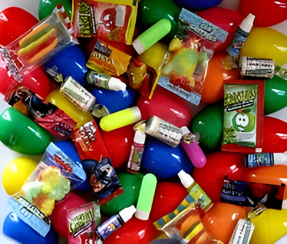 Filled Assorted Color Eggs With Candy Mix