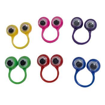 1" Colorful Plastic Eye Ball Rings
