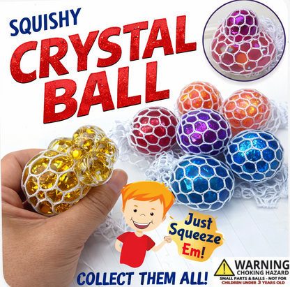 2" Crystal Stressballs in Nets in Toy Capsules