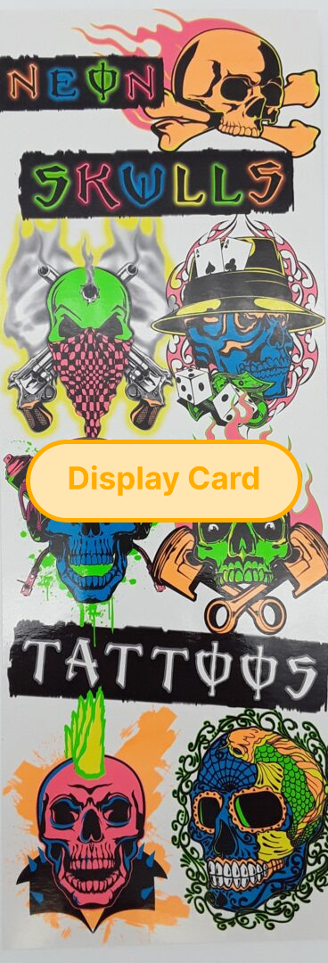 Display Card - Neon Skull Tattoo
