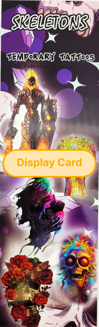 Display Card - Skeleton Temporary Tattoos