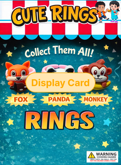 Display Card - 1" Glitter Animal Food Rings