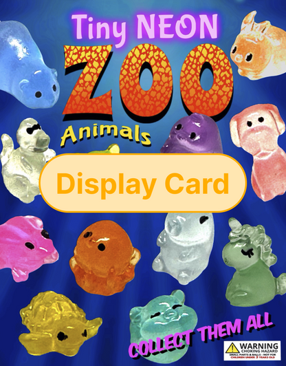Display Card - 1" Tiny Neon Zoo Animals