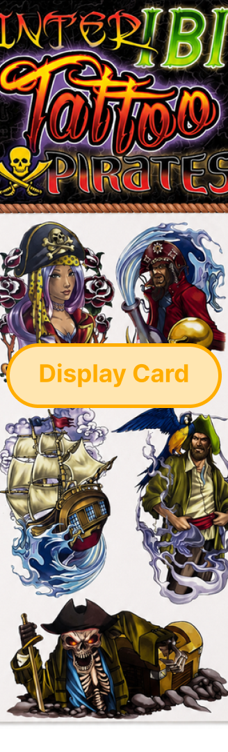 Display Card - Pirate Temporary Tattoos