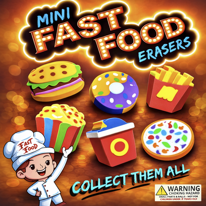 1" Mini Fast Food Erasers in Toy Capsules